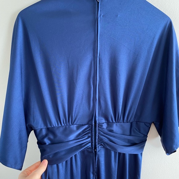 80s/90s Vintage deep blue maxi dress made in Hong Kong - S-M - Picture 7 of 7